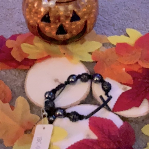 BLACK RHINESTONE CROSS BRACELET - Picture 2 of 5